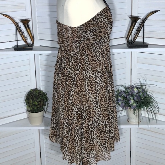 Vintage Y2K Pure Energy Animal Print Chiffon Strapless Brown Black 4X - Picture 3 of 12